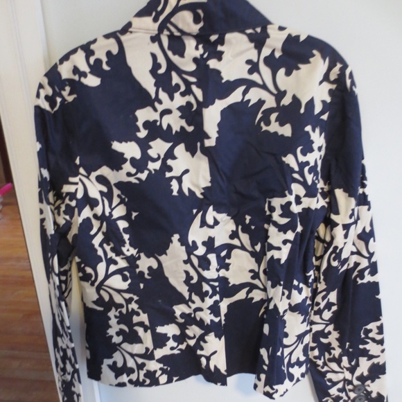 Old Navy Navy Blue & White Cotton Blazer Sz L - Picture 2 of 4